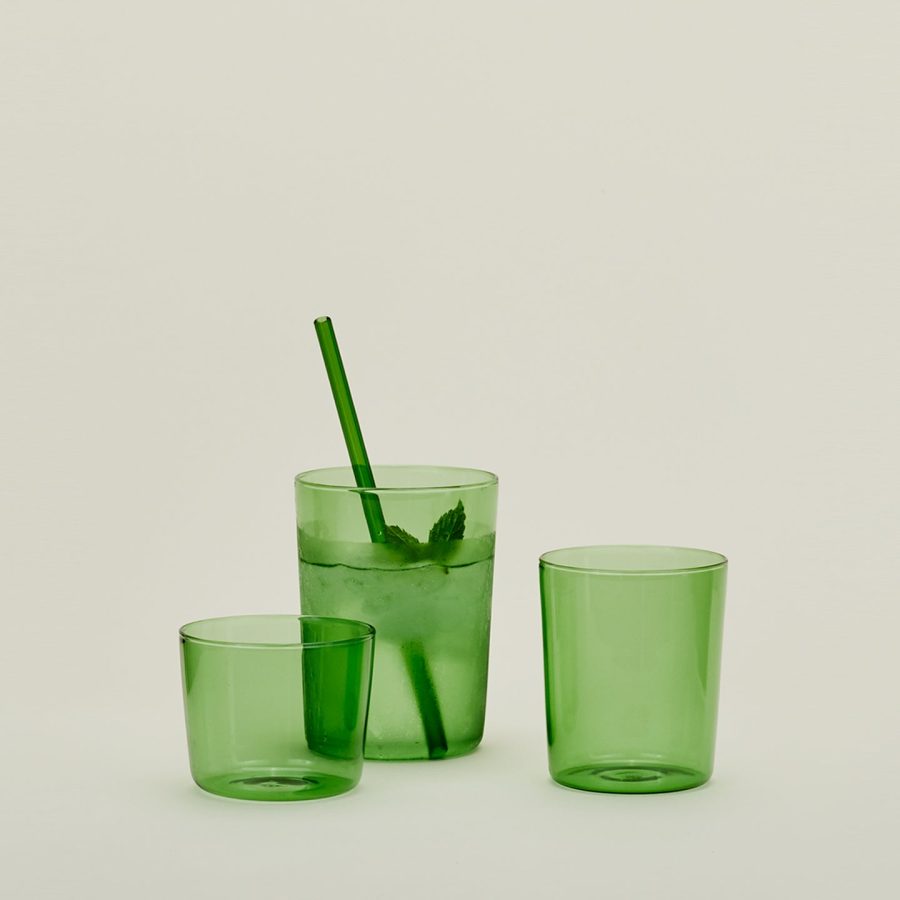Green Stackable Borosilicate Glass Set