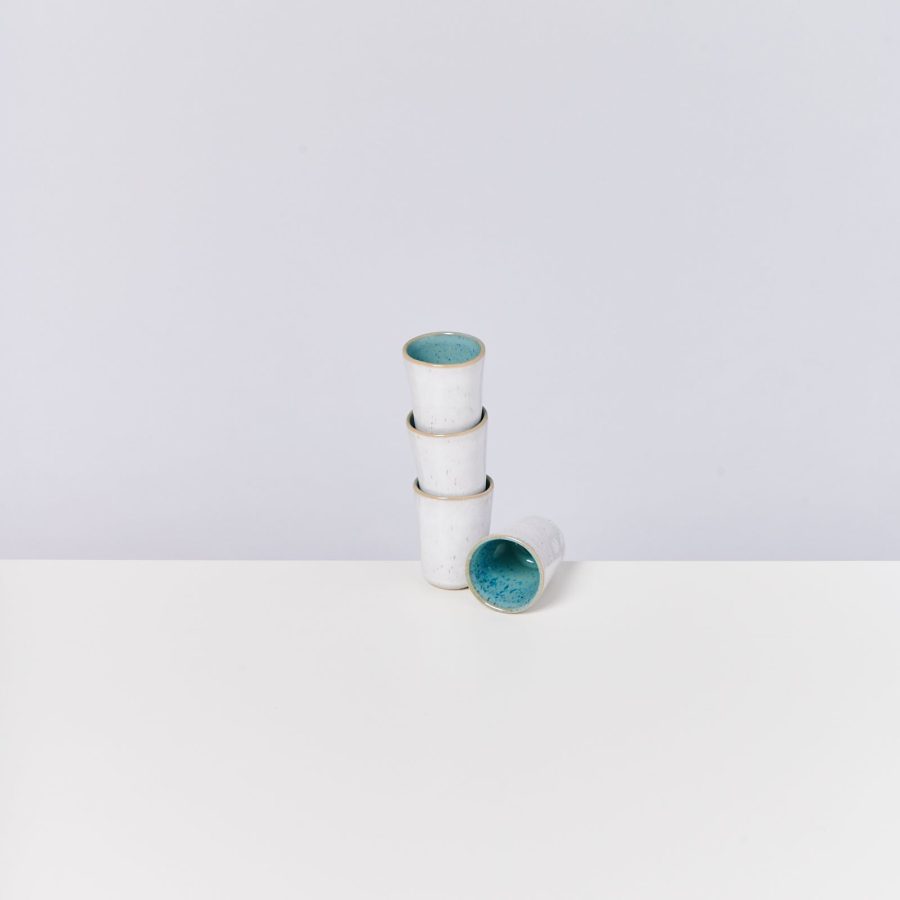 Everyday Soft Glaze Aqua Espresso Cup Set of Four
