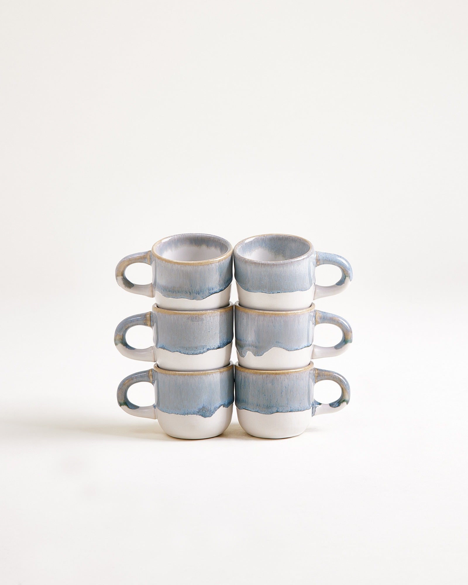 Everyday Refined Gray Blue Espresso Cup Set of Six