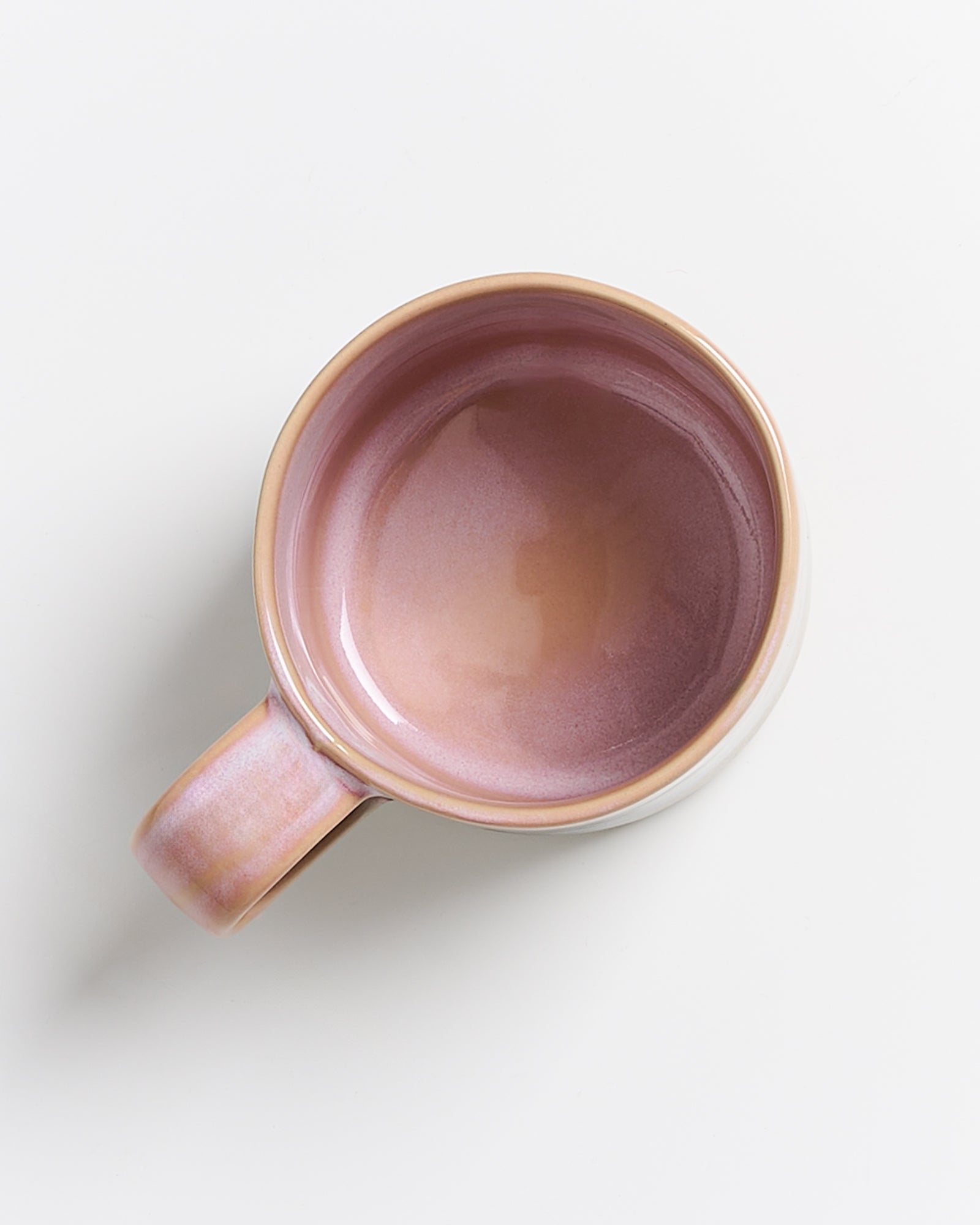Large Dipped Pink Blue Ceramic Mug Set of Four