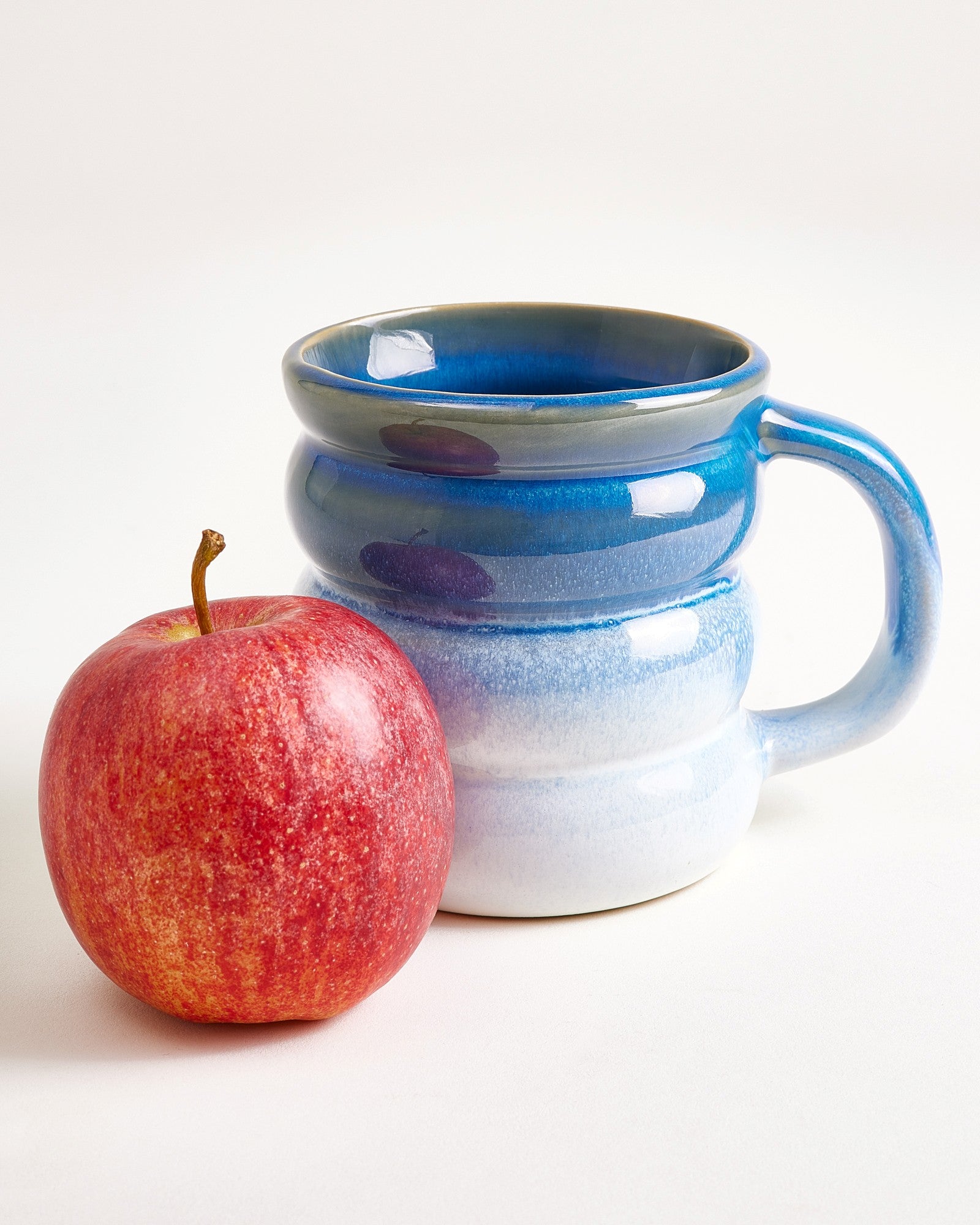 Large Simple Bubble Deep Blue Hellblau Ceramic Mug Set