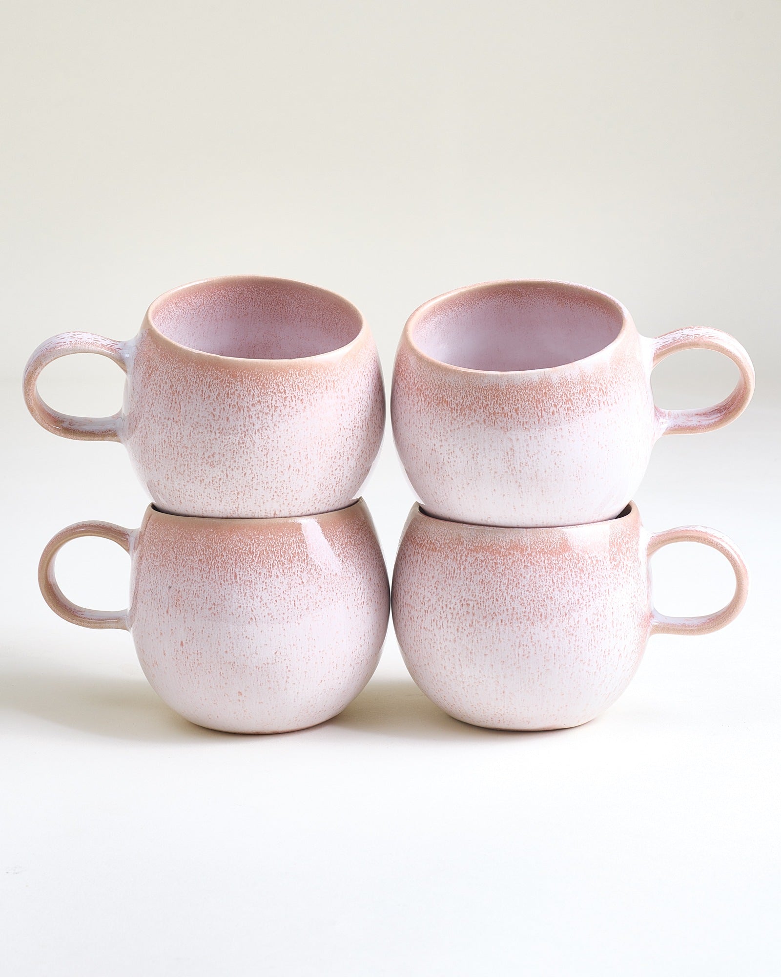 Large Classic Rose Ceramic Mug Set of Four