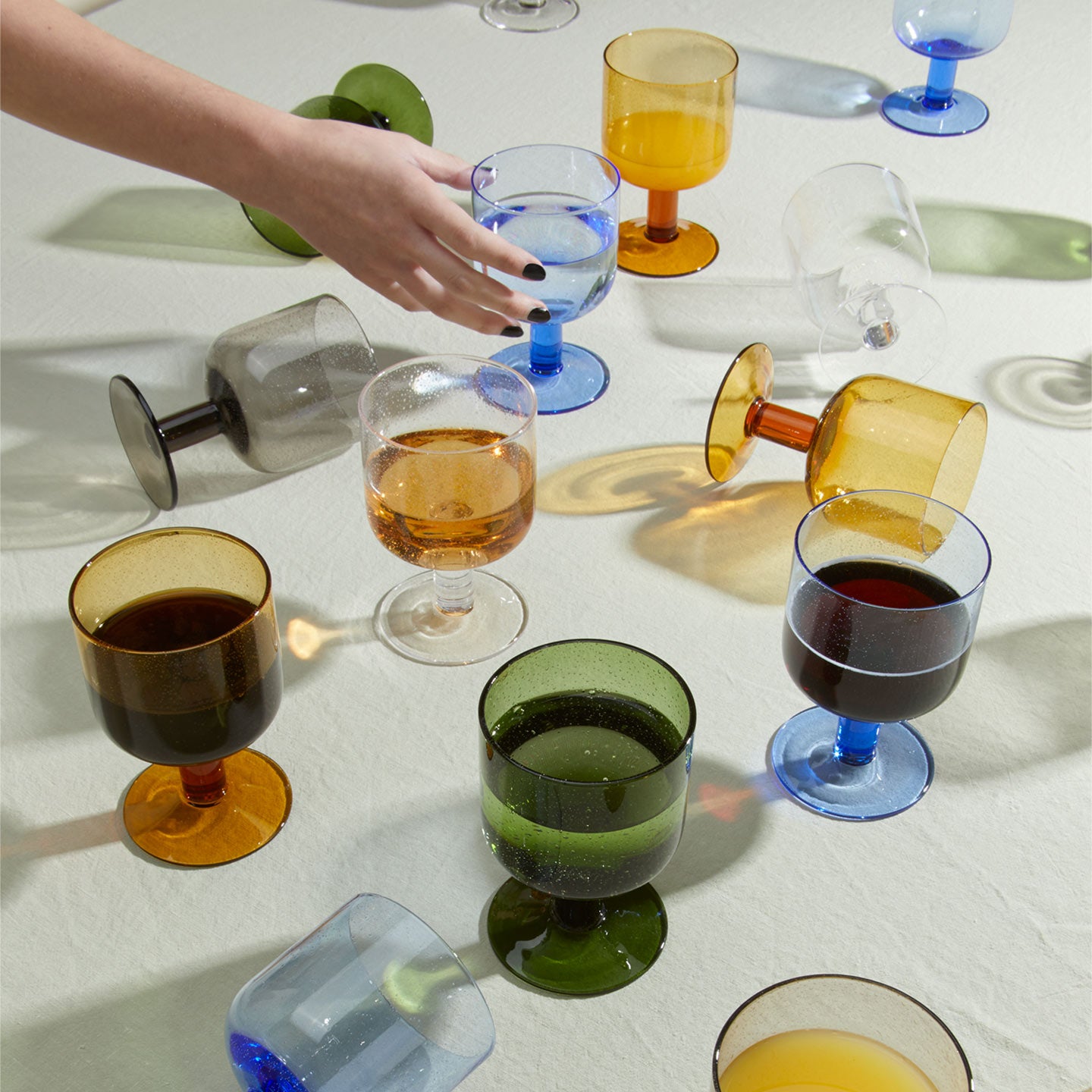 Blue Seeded Artisan Drinking Glass Set - Image 5