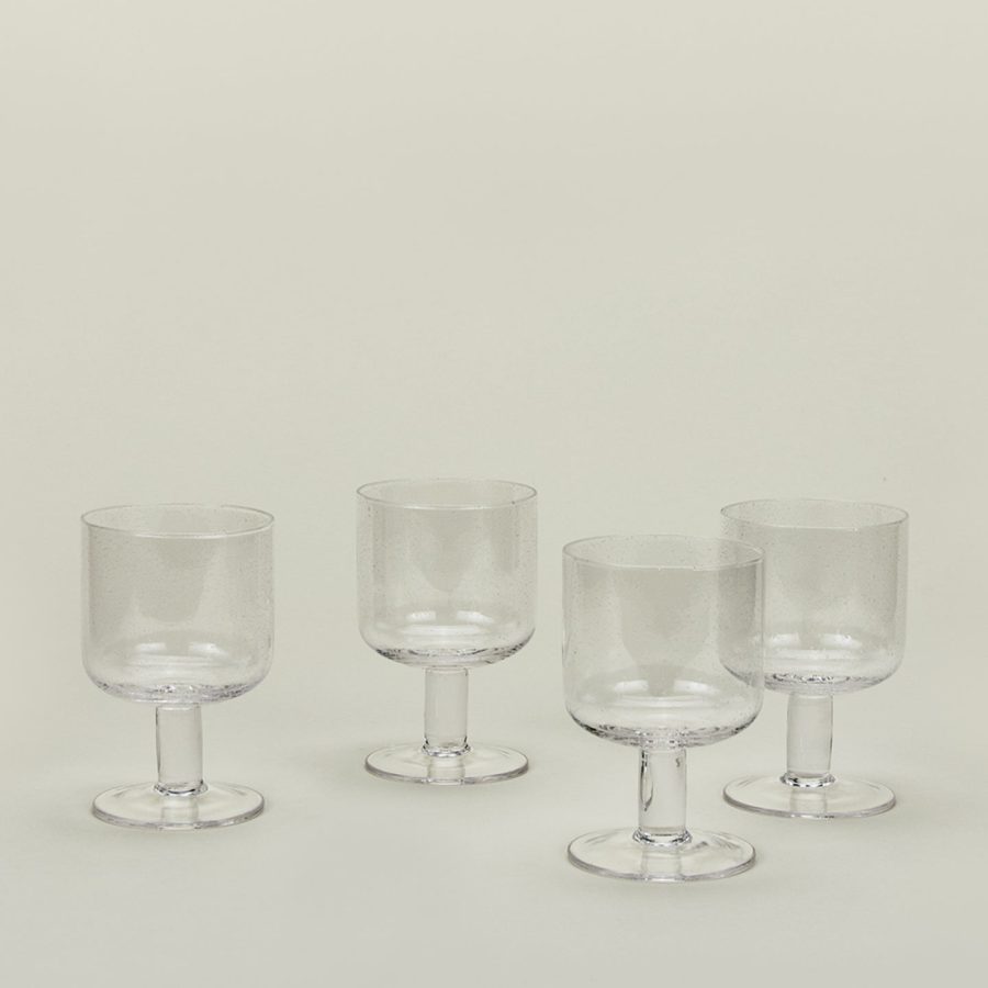 Clear Seeded Artisan Drinking Glass Set