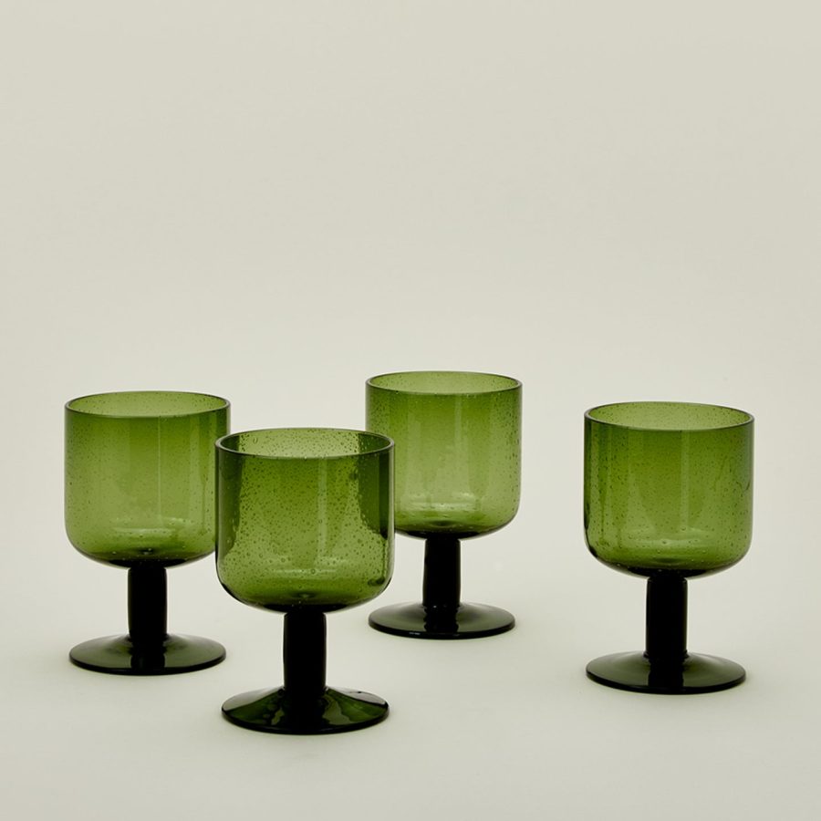 Olive Seeded Drinking Glass Set
