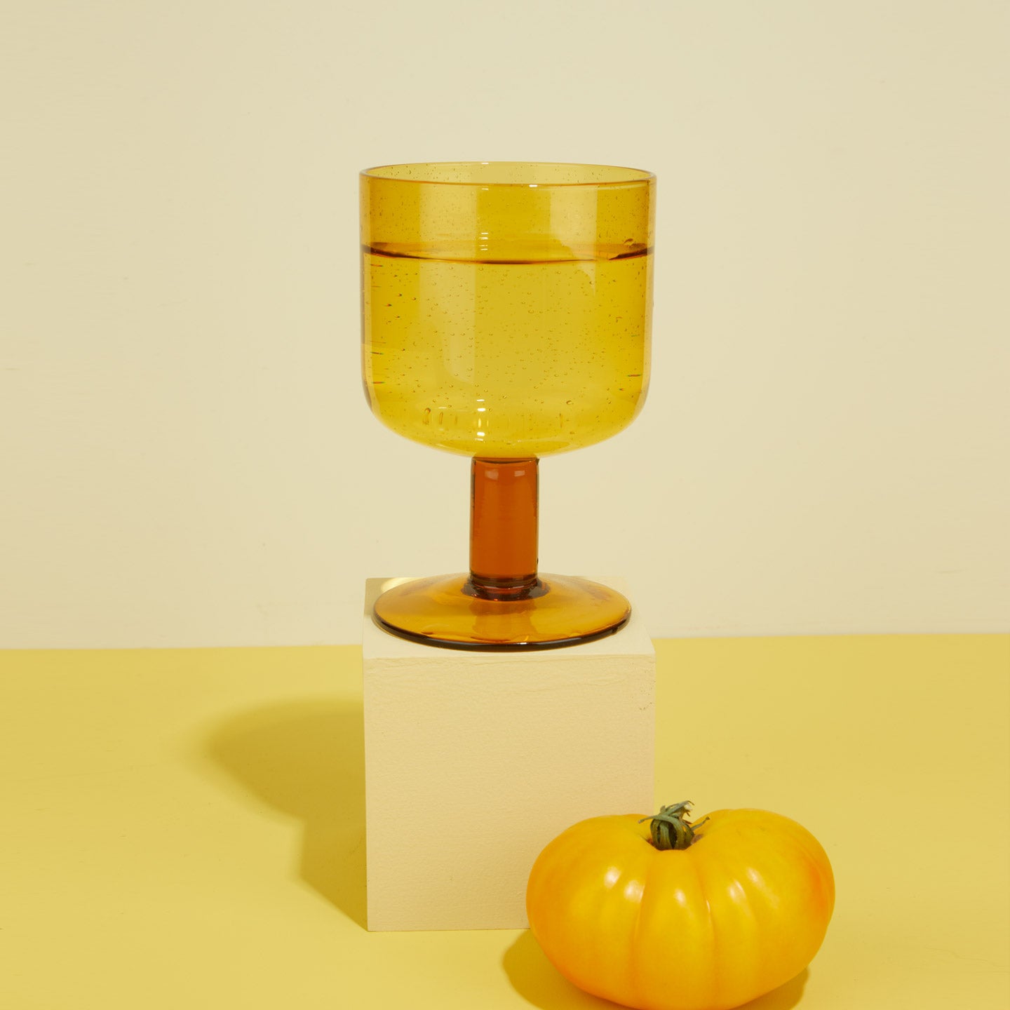 Amber Seeded Handcrafted Glass Set - Image 5